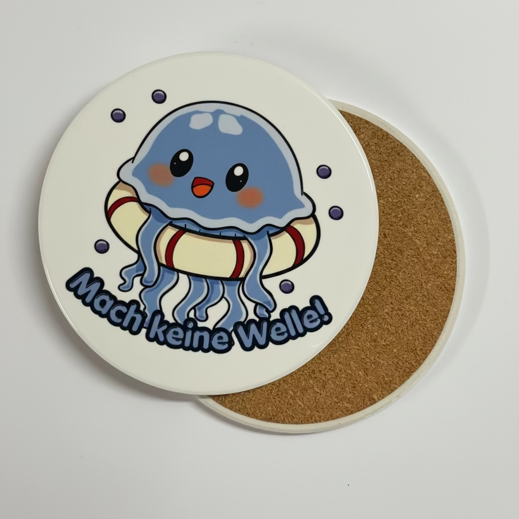 Untersetzer – Keramik mit Korkboden oder PU-Leder • handgezeichnetes Design ✨