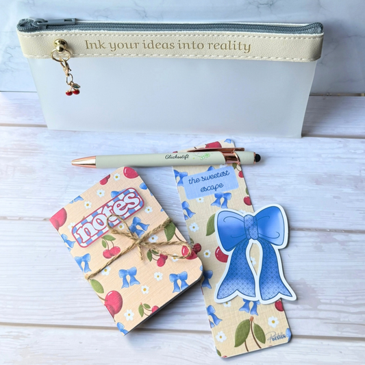 Ink & Bloom – Schreibwaren-Geschenkset mit gravierter Federtasche
