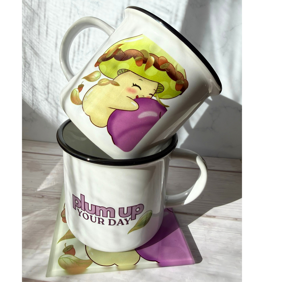 Keramiktasse im Emaillelook – Plum & Paper